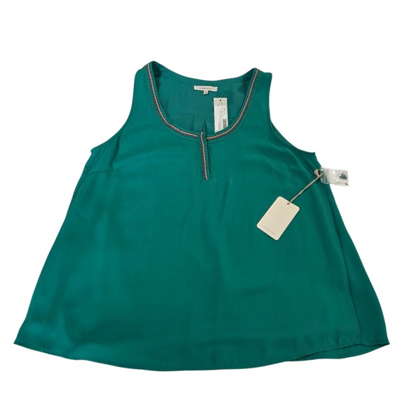 41 Hawthorn Tops - 41 Hawthorn Womens Blouse L Mc Adams Beaded Neckline Teal Green Sleeveless NWT